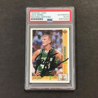 1991-92 Upper Deck #370 Jack Sikma Signed Card PSA/DNA Slabbed Bucks