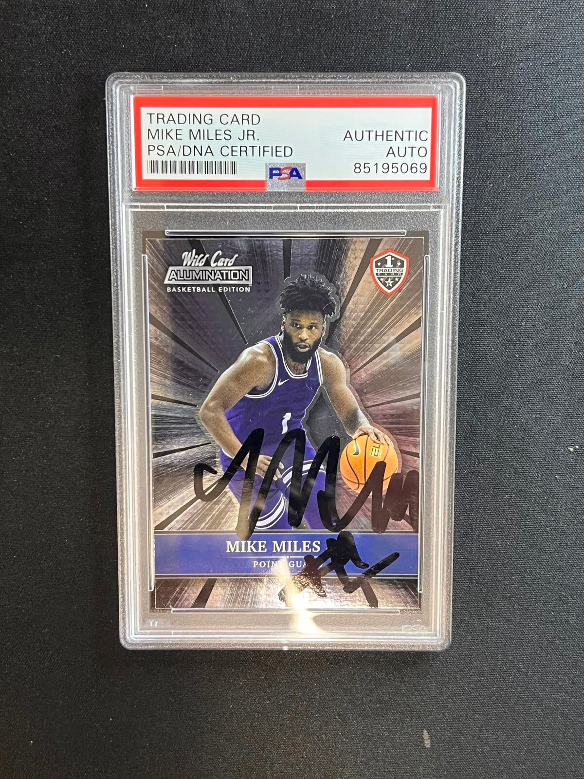 2022 Wild Card Alumination #ABC-62 Mike Miles Jr. Signed card AUTO PSA Slabbed M