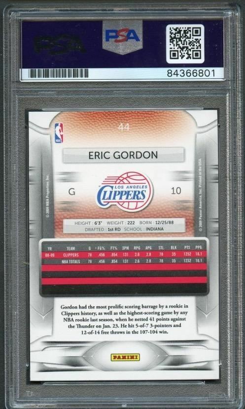 2009-10 Panini Prestige #44 Eric Gordon Signed Card AUTO PSA Slabbed Clippers