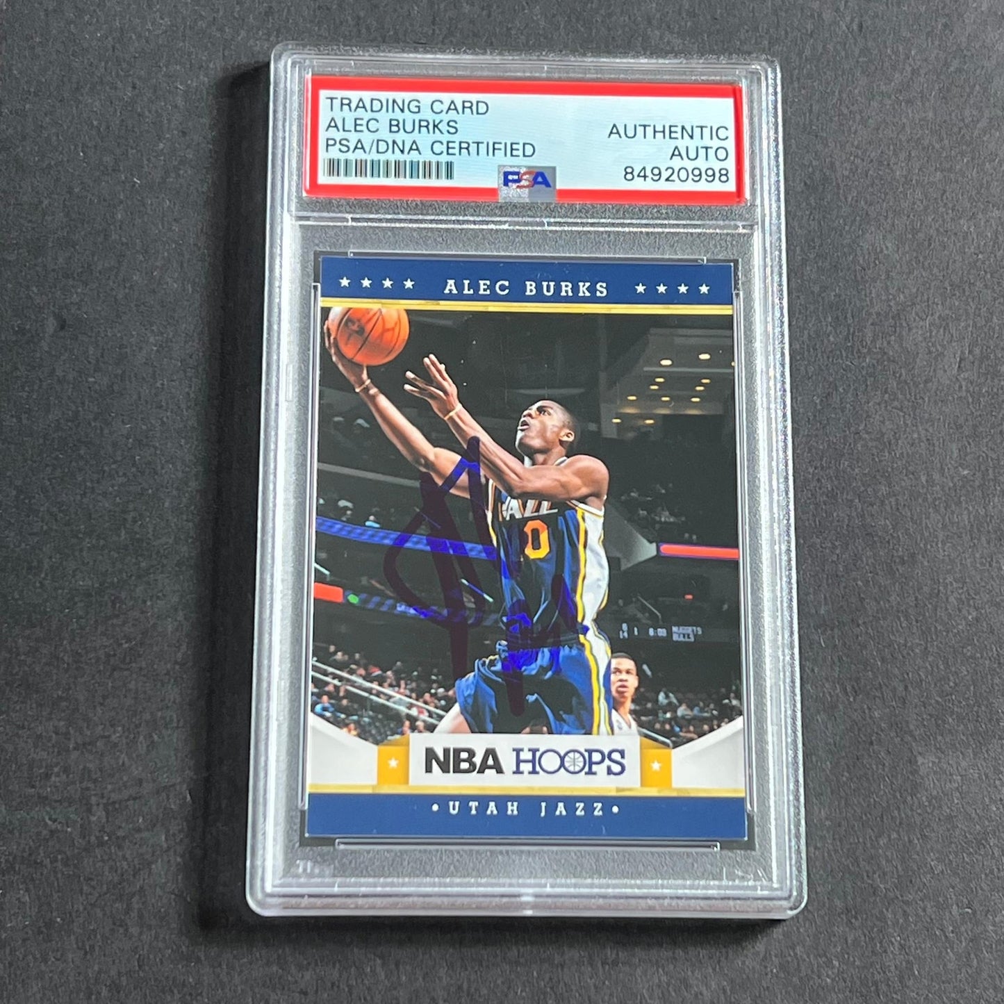 2012-13 NBA Hoops #233 Alec Burks Signed Card AUTO PSA Slabbed Jazz
