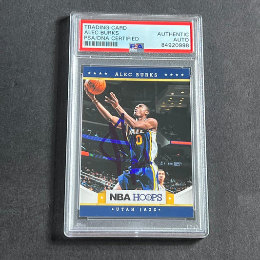 2012-13 NBA Hoops #233 Alec Burks Signed Card AUTO PSA Slabbed Jazz
