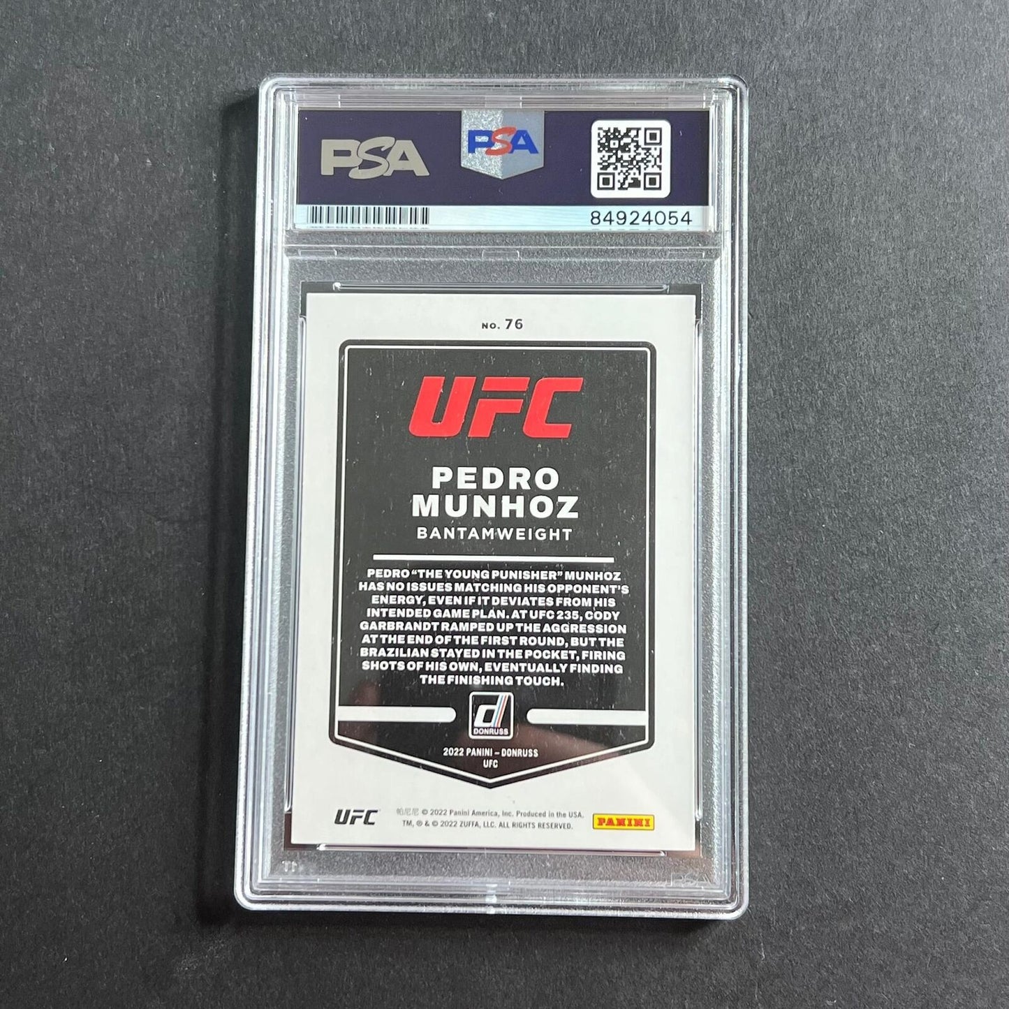 2022 Panini Donruss #76 Pedro Munhoz Signed Card AUTO PSA Slabbed UFC