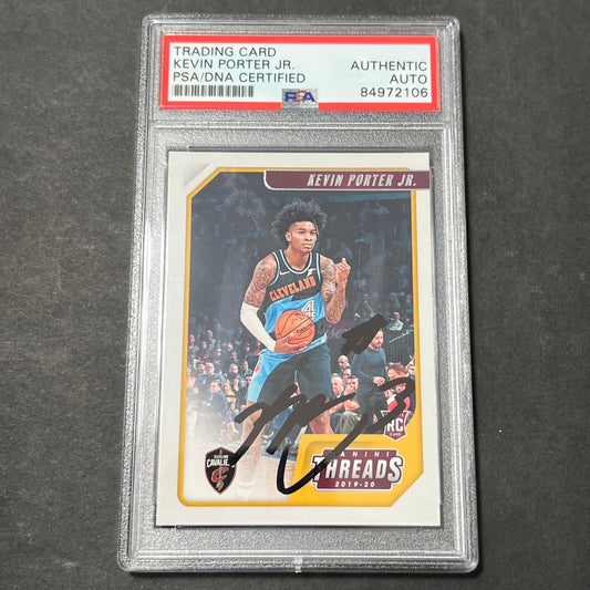2019-20 Panini Chronicles Threads #99 Kevin Porter Jr. Signed Card PSA Slabbed C