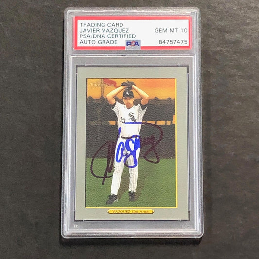 2010 Topps Turkey Red #359 Javier Vasquez Signed Card PSA Slabbed Auto 10 White
