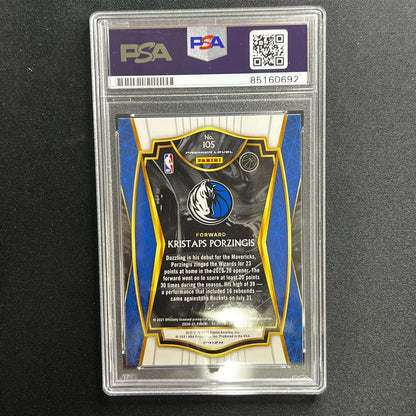 2021 Panini #105 Kristaps Porzingis Signed Card AUTO 10 PSA Slabbed Mavericks