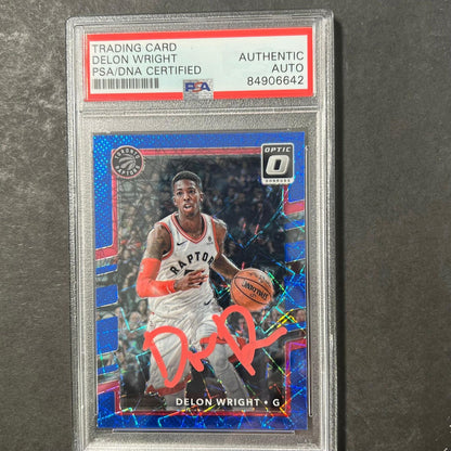 2017 Panini Donruss Optic #140 Delon Wright Signed Card AUTO PSA Slabbed Raptors