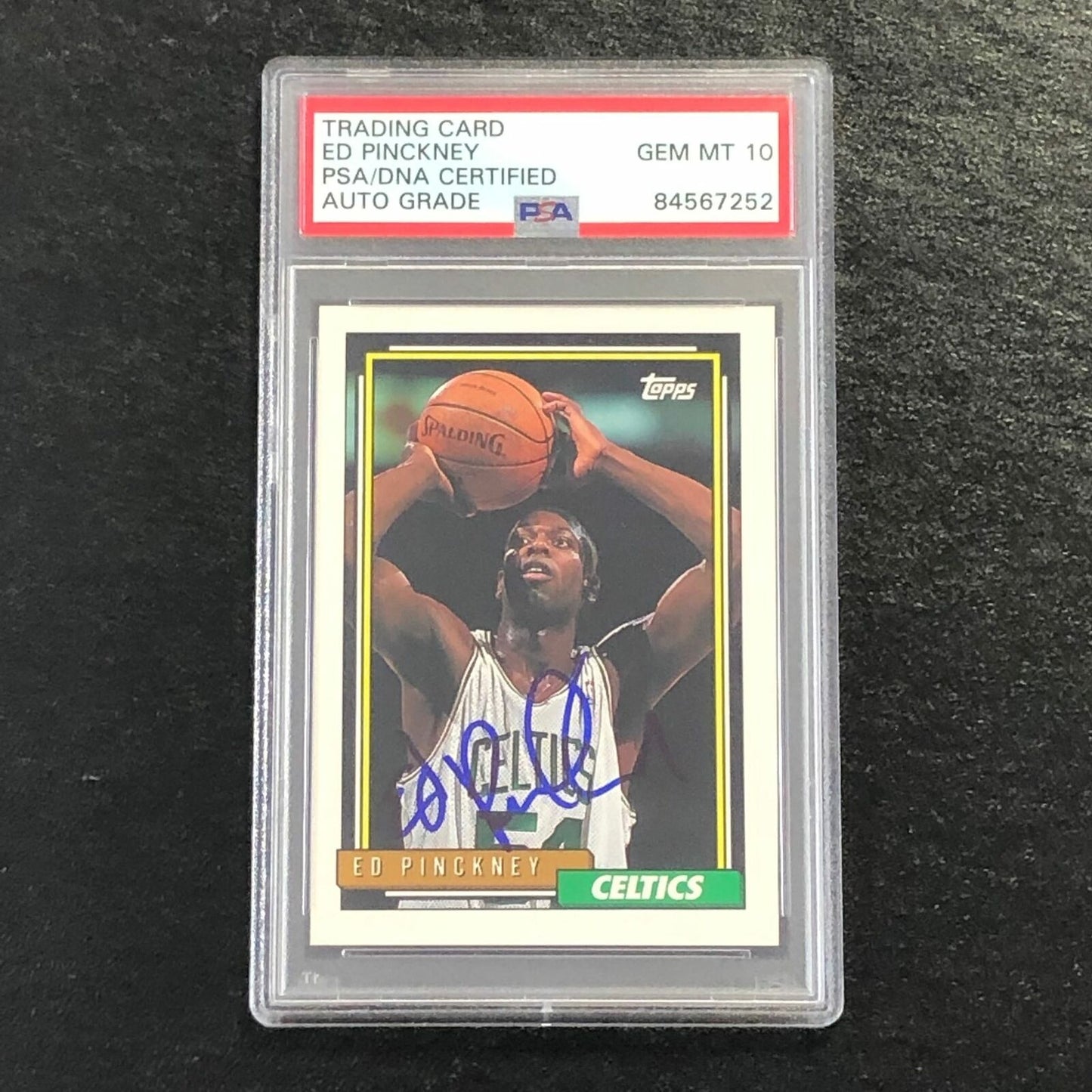 1992-93 Topps #231 Ed Pinckney Signed Card AUTO 10 PSA Slabbed Celtics