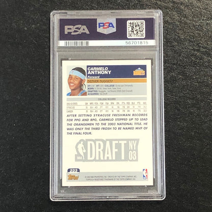 2003 Topps #223 Carmelo Anthony PSA 5 EX Draft Pick