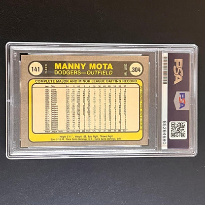 1981-82 Fleer #141 Manny Mota Signed Card PSA/DNA Slabbed AUTO Dodgers