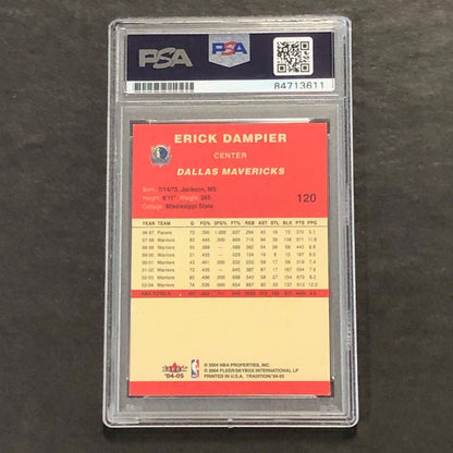 2004-05 Fleer Tradition #120 ERICK DAMPIER Signed Card AUTO PSA Slabbed Dallas M