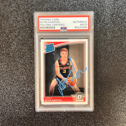 2018-19 Donruss Rated Rookie #184 Kevin Huerter signed Card AUTO PSA/DNA Slabbed