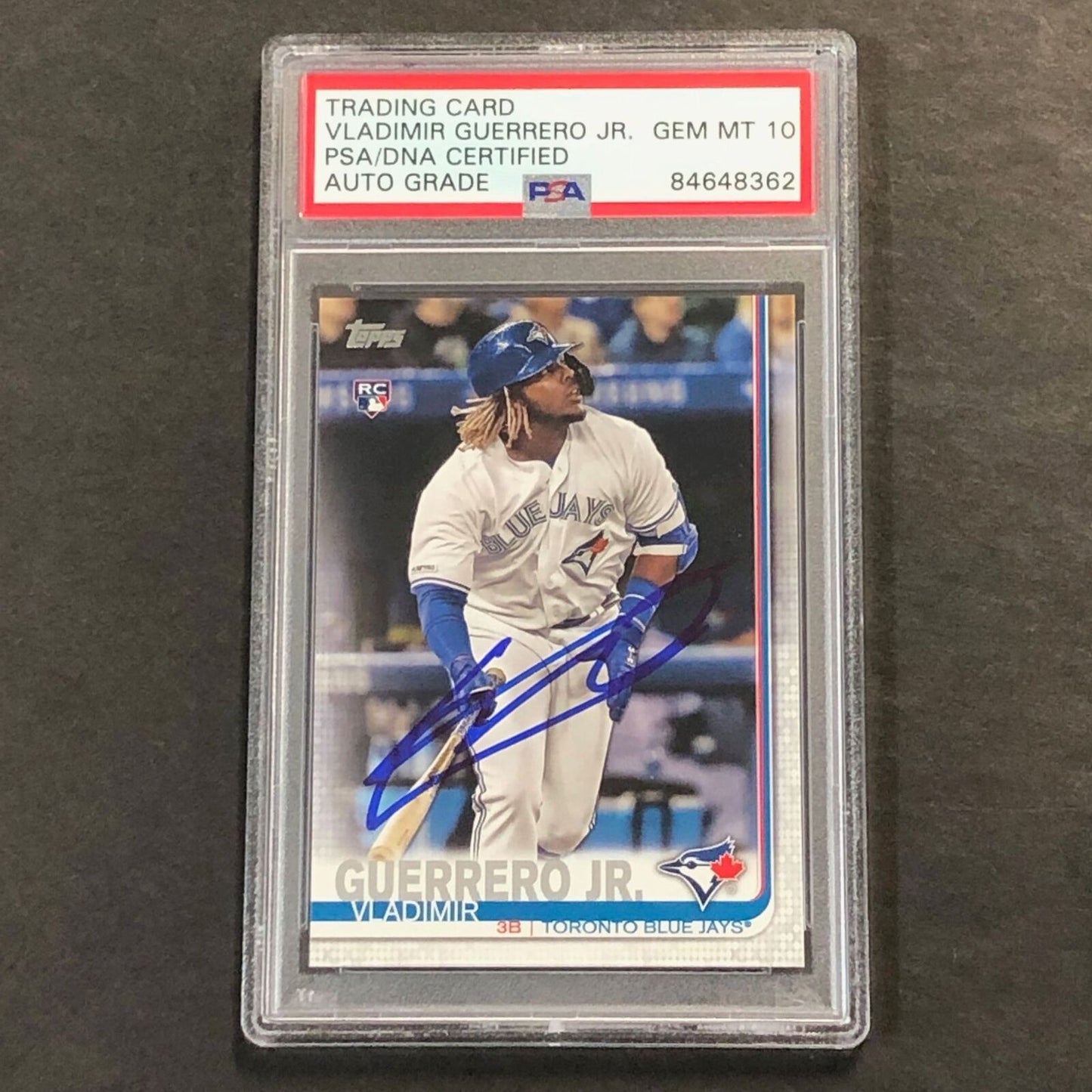 2019 Topps #700 Vladimir Guerrero Jr Signed Card Auto Grade 10 PSA Slabbed Blue