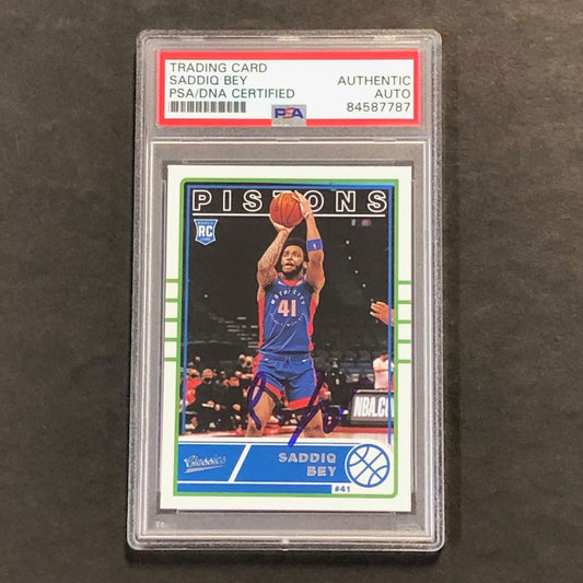 2020-21 Chronicles Classics #637 Saddiq Bey Signed Card AUTO PSA Slabbed RC Pist