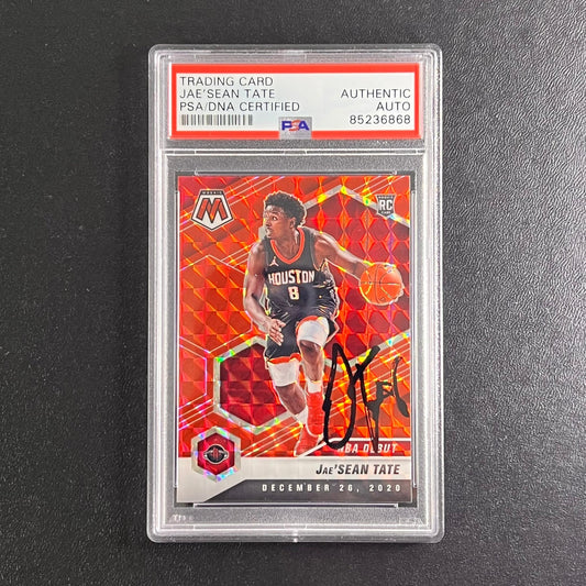 2020-21 Panini Mosaic #265 JAE'SEAN TATE Signed Card AUTO PSA Slabbed RC Rockets