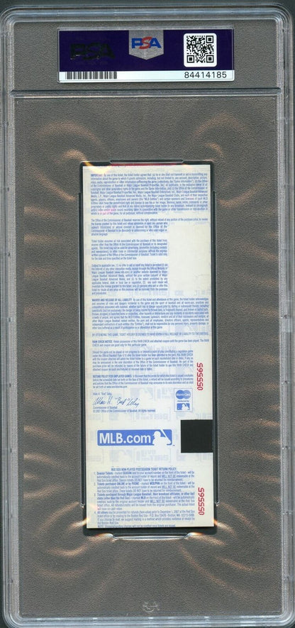 Dustin Pedroia 2007 ALCS Red Sox Cleveland Game 3 Signed Ticket PSA Slabbed Auto