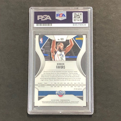 2019-20 Panini Prizm Green #169 DERRICK FAVORS Signed Card AUTO PSA Slabbed Peli