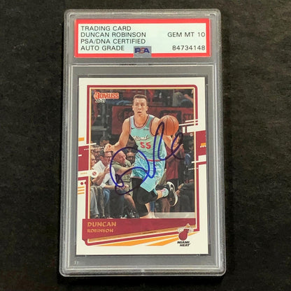 2020-21 Donruss #158 Duncan Robinson Signed Card AUTO 10 PSA Slabbed Heat