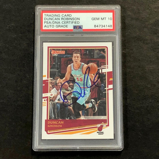 2020-21 Donruss #158 Duncan Robinson Signed Card AUTO 10 PSA Slabbed Heat