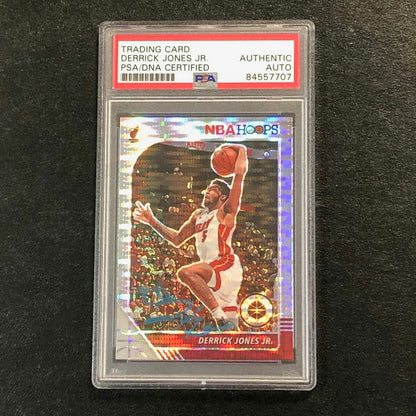 2019-20 NBA Hoops #101 Derrick Jones Jr. Signed Card AUTO PSA Slabbed Heat