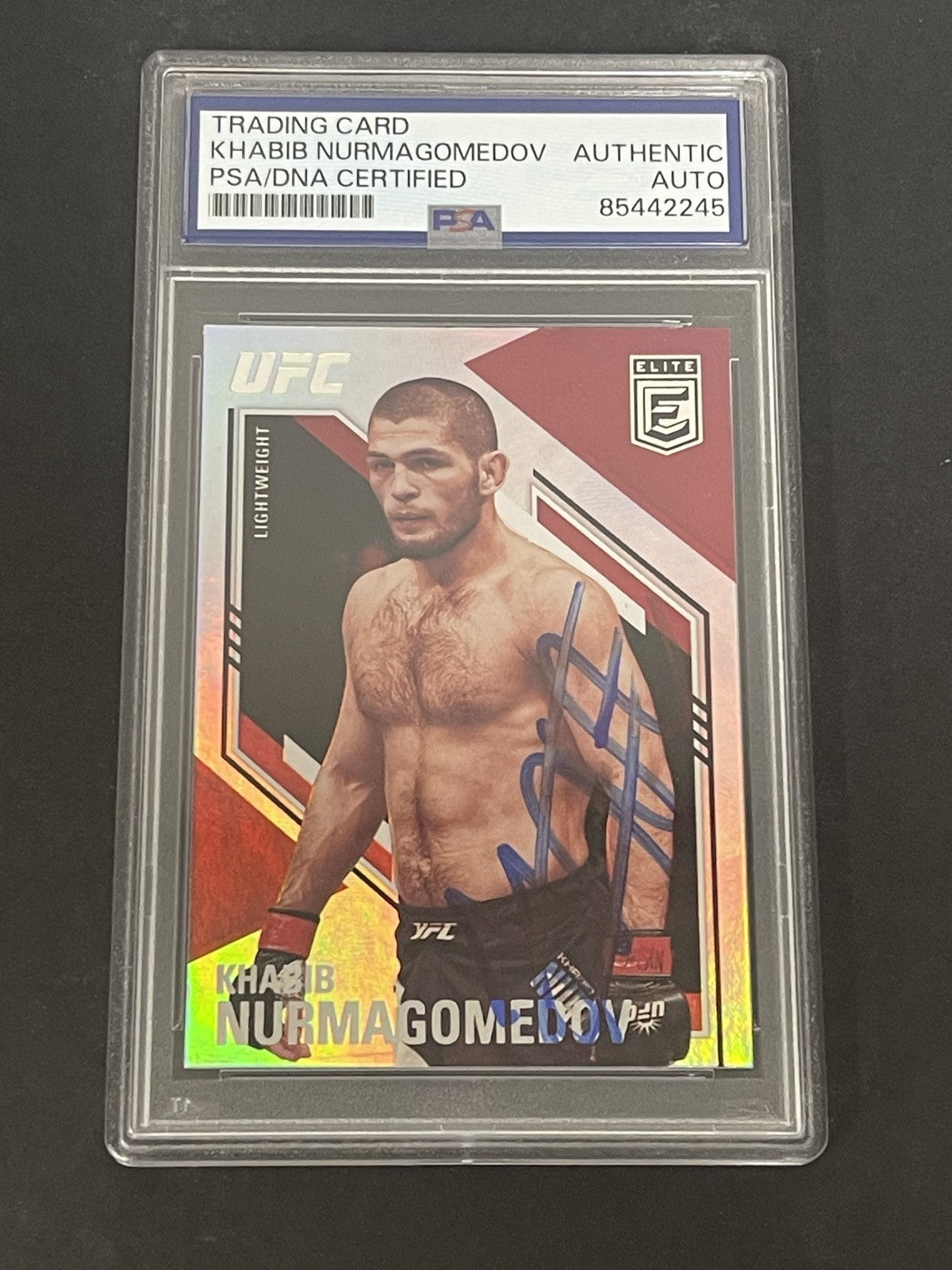 2021 Panini Chronicles UFC #146 Khabib Nurmagomedov Elite signed card PSA