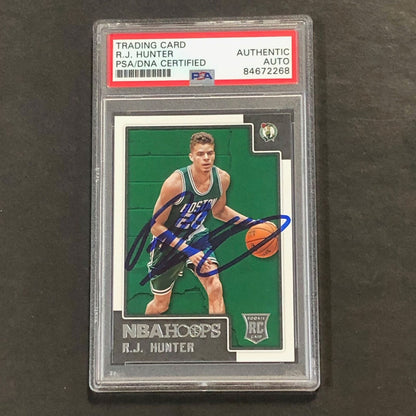 2015-16 NBA Hoops #271 RJ Hunter Signed Card AUTO PSA Slabbed RC Celtics