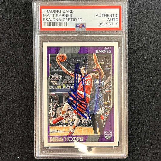 2016-17 Panini NBA Hoops #38 Matt Barnes Signed Card AUTO PSA Slabbed Kings