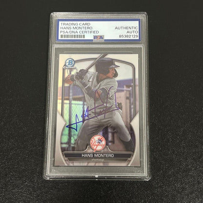 2023 Topps Chrome #BDC-12 Hans Montero Signed Card AUTO PSA Slabbed New York Yan