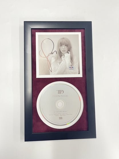 Taylor Swift Signed CD Cover Framed PSA/DNA The Tortured Poets Department TTPD