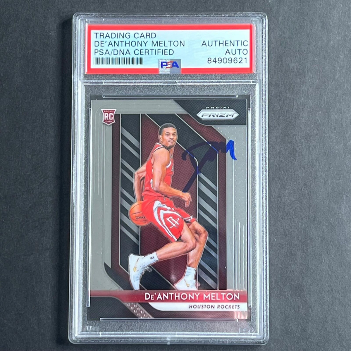 2018-19 Panini Prizm #4 De'Anthony Melton Signed Card AUTO PSA Slabbed RC Rocket