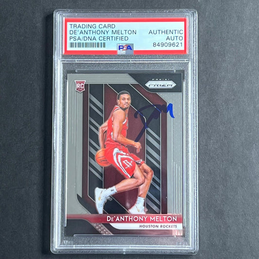 2018-19 Panini Prizm #4 De'Anthony Melton Signed Card AUTO PSA Slabbed RC Rocket
