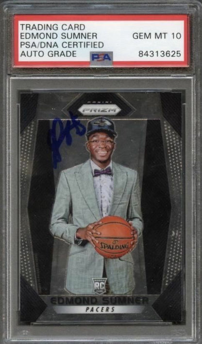 2017 Panini Prizm #227 Edmond Sumner Signed Card AUTO Grade 10 PSA Slabbed Pacer