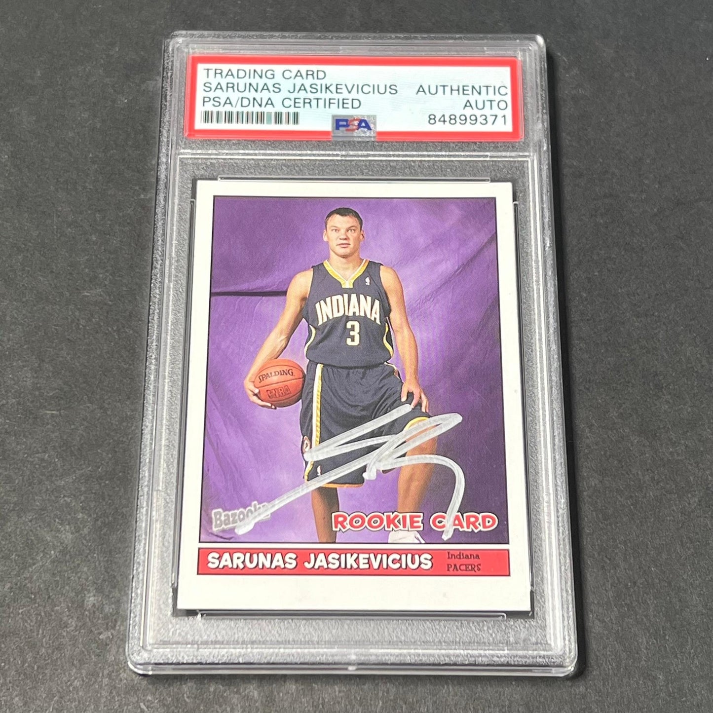 2005 Topps #186 RC Sarunas Jasikevicius Signed Card AUTO PSA Slabbed Pacers