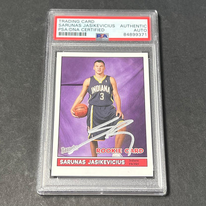2005 Topps #186 RC Sarunas Jasikevicius Signed Card AUTO PSA Slabbed Pacers