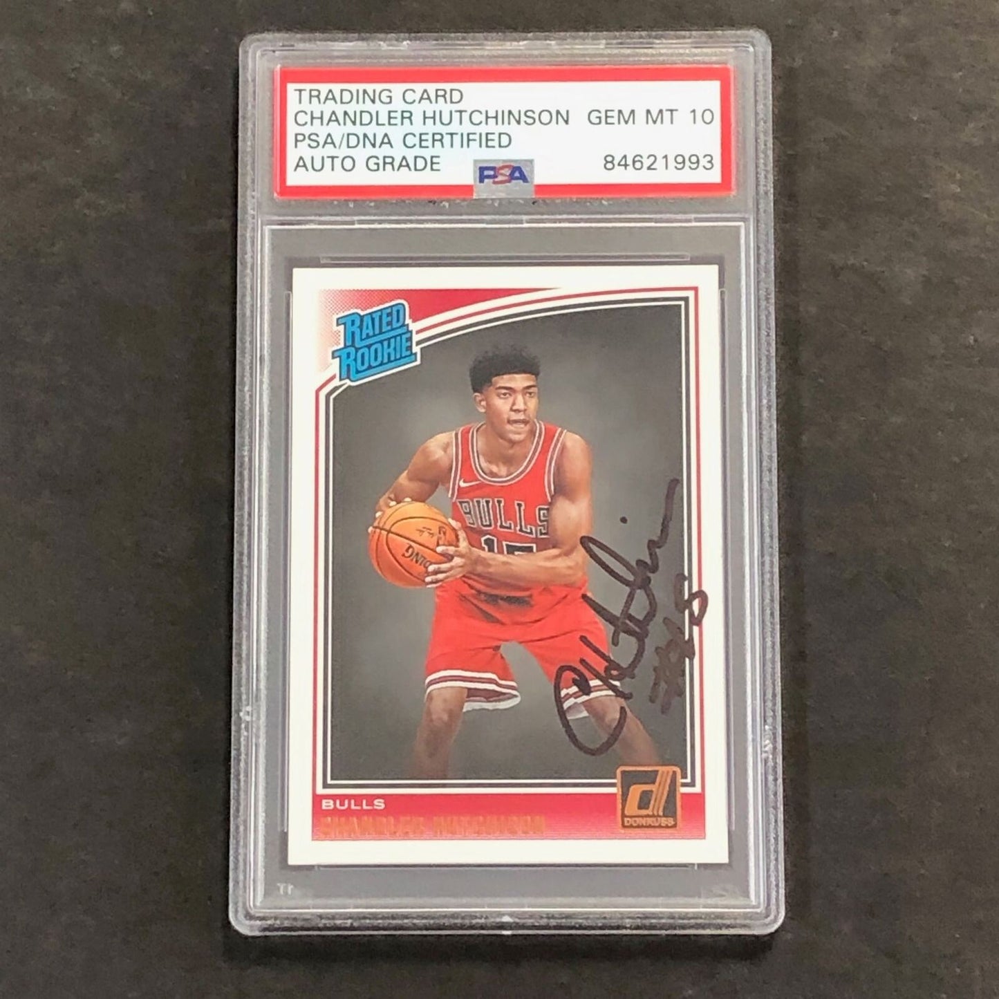 2018 Donruss Rated Rookie #166 Chandler Hutchison Signed Card AUTO 10 PSA Slabbe