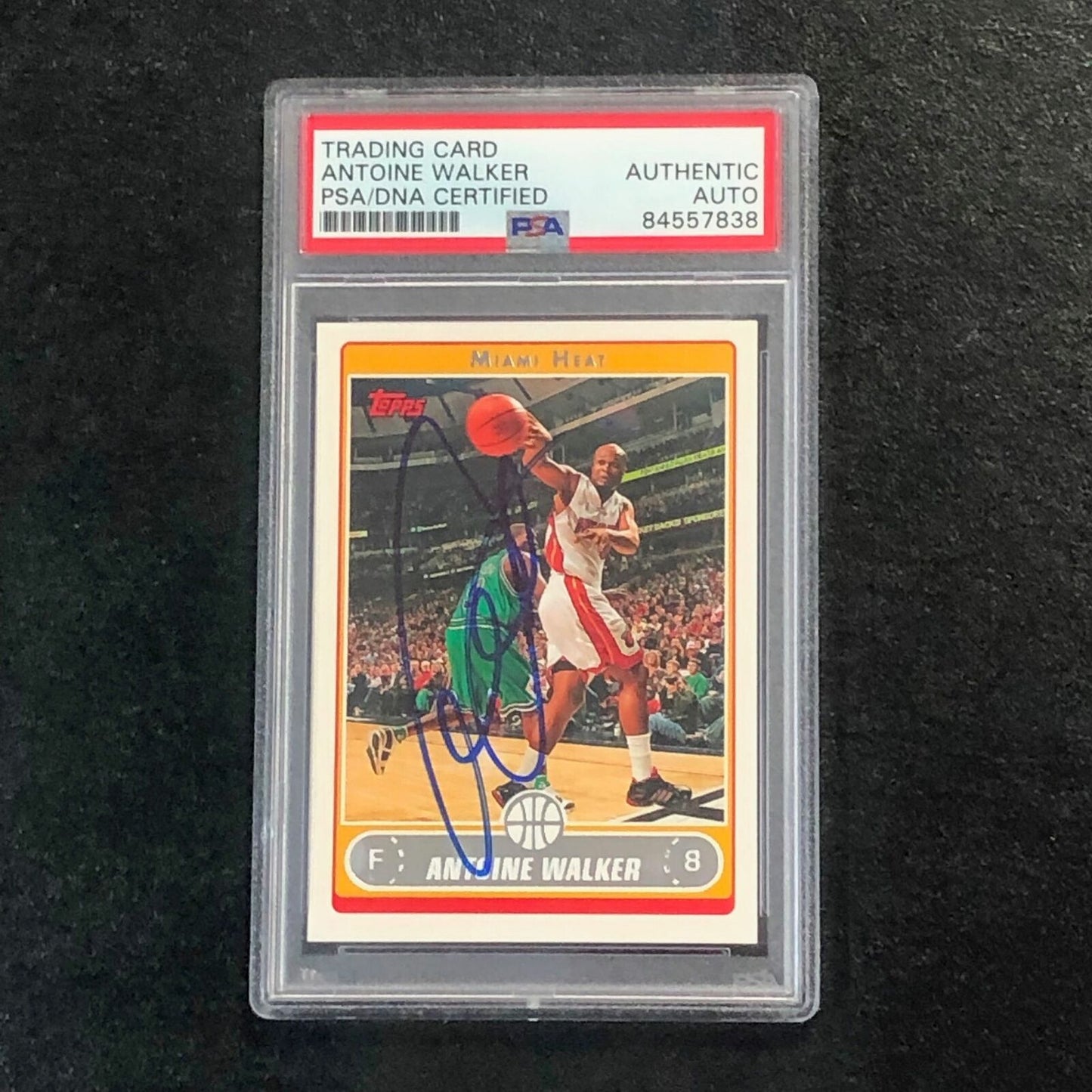 2006-07 Topps #201 Antoine Walker Signed Card AUTO PSA Slabbed Heat