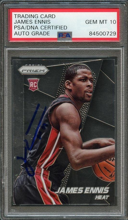 2014-15 Panini Prizm #274 JAMES ENNIS Signed Card AUTO 10 PSA Slabbed RC Heat