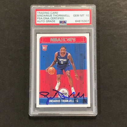 2017 NBA Hoops #250 Sindarius Thornwell Signed Card AUTO 10 PSA Slabbed RC Clipp