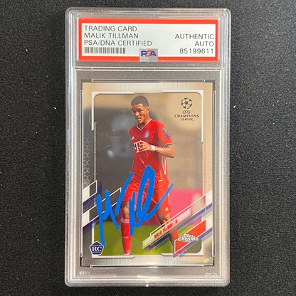 2021 Topps Soccer #5 Malik Tillman signed Card PSA/DNA AUTO FC Bayern Munich
