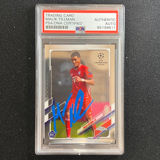 2021 Topps Soccer #5 Malik Tillman signed Card PSA/DNA AUTO FC Bayern Munich