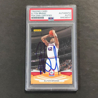 2009-10 Panini #34 Elton Brand Signed Card AUTO PSA Slabbed Sixers