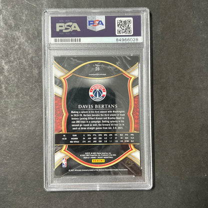 2020-21 Panini Select #28 Davis Bertans Signed Card AUTO PSA/DNA Slabbed Wizards