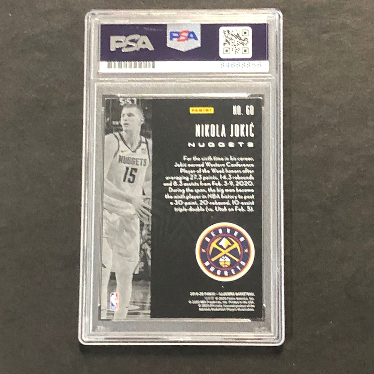 2019-20 NBA Illusion #60 Nikola Jokic Signed AUTO PSA Slabbed Nuggets