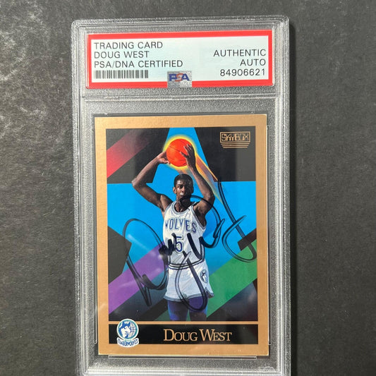 1990 Skybox #397 Doug West Signed Card AUTO PSA Slabbed Minnesota Timberwolves