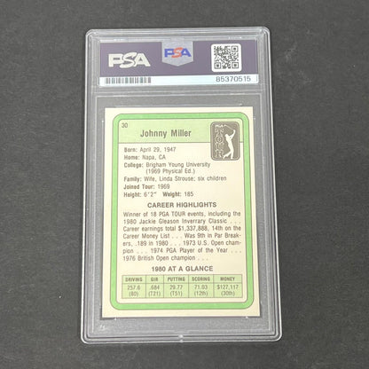 1981 Donruss PGA Tour #30 Johnny Miller Signed Card AUTO PSA Slabbed Golf