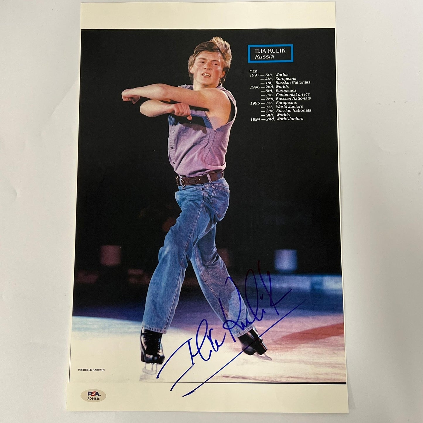LLIA KULIK signed Poster PSA Autographed Ice Skater