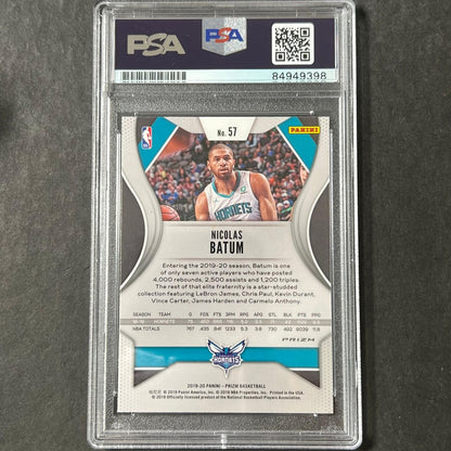 2019-20 Panini Prizm Silver #57 Nicolas Batum Signed Card AUTO PSA Slabbed Horne