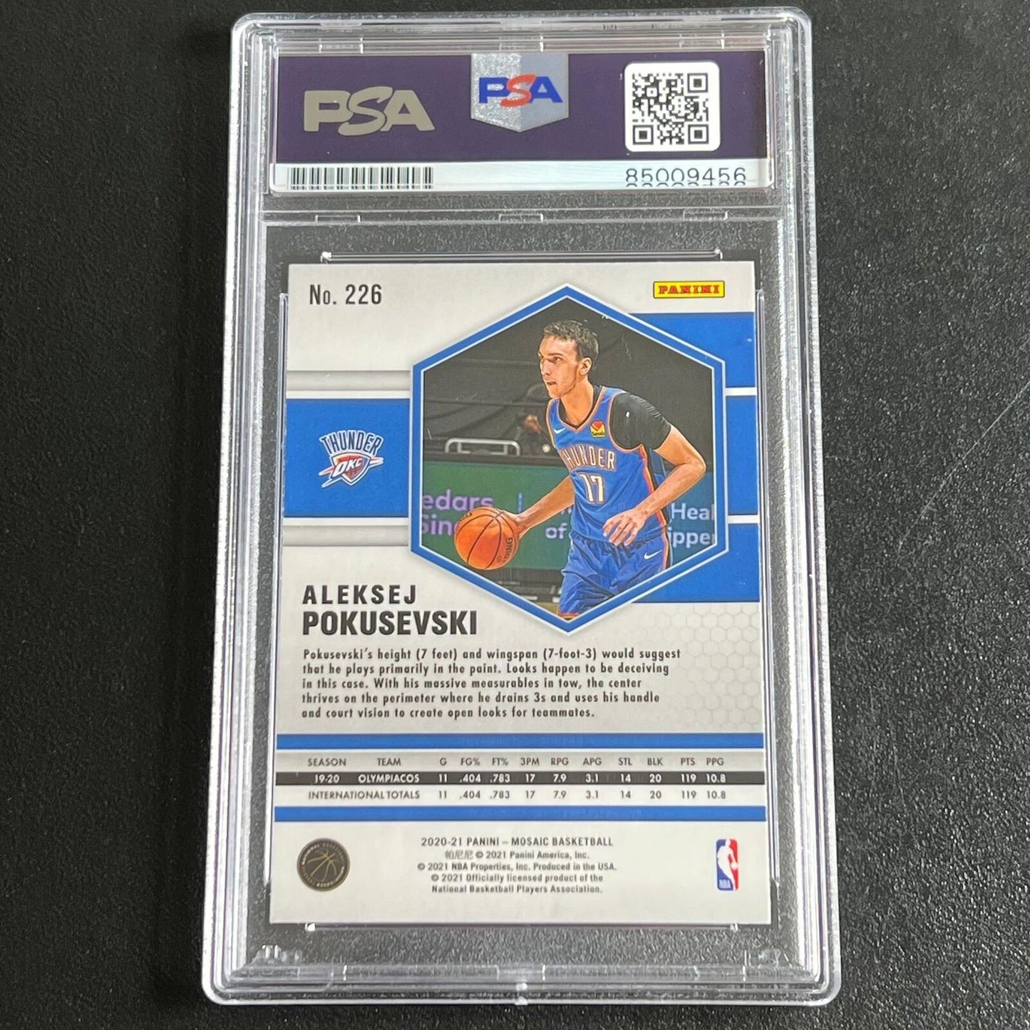 2020-21 Panini Mosaic #226 Aleksej Pokusevski Signed Card AUTO PSA Slabbed RC Th