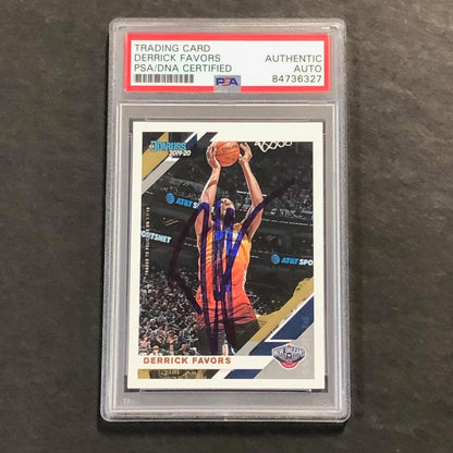 2019-20 Panini Donruss #192 Derrick Favors Signed Card AUTO PSA Slabbed Pelicans