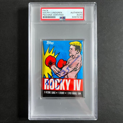 1985 Topps Rocky IV Signed Pack Dolph Lundgren PSA Ivan Drago