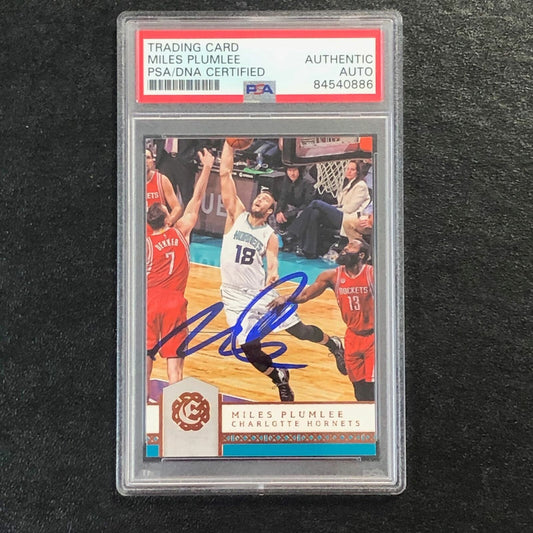 2016-17 Panini Excalibur #23 Miles Plumlee Signed Card AUTO PSA Slabbed Hornets